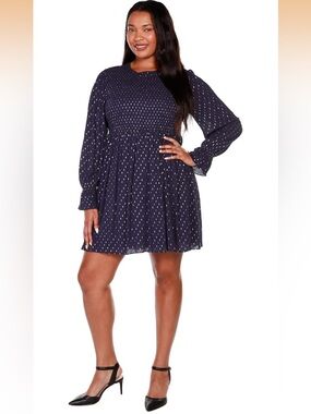 Belldini Plus Size Printed Foil Dress